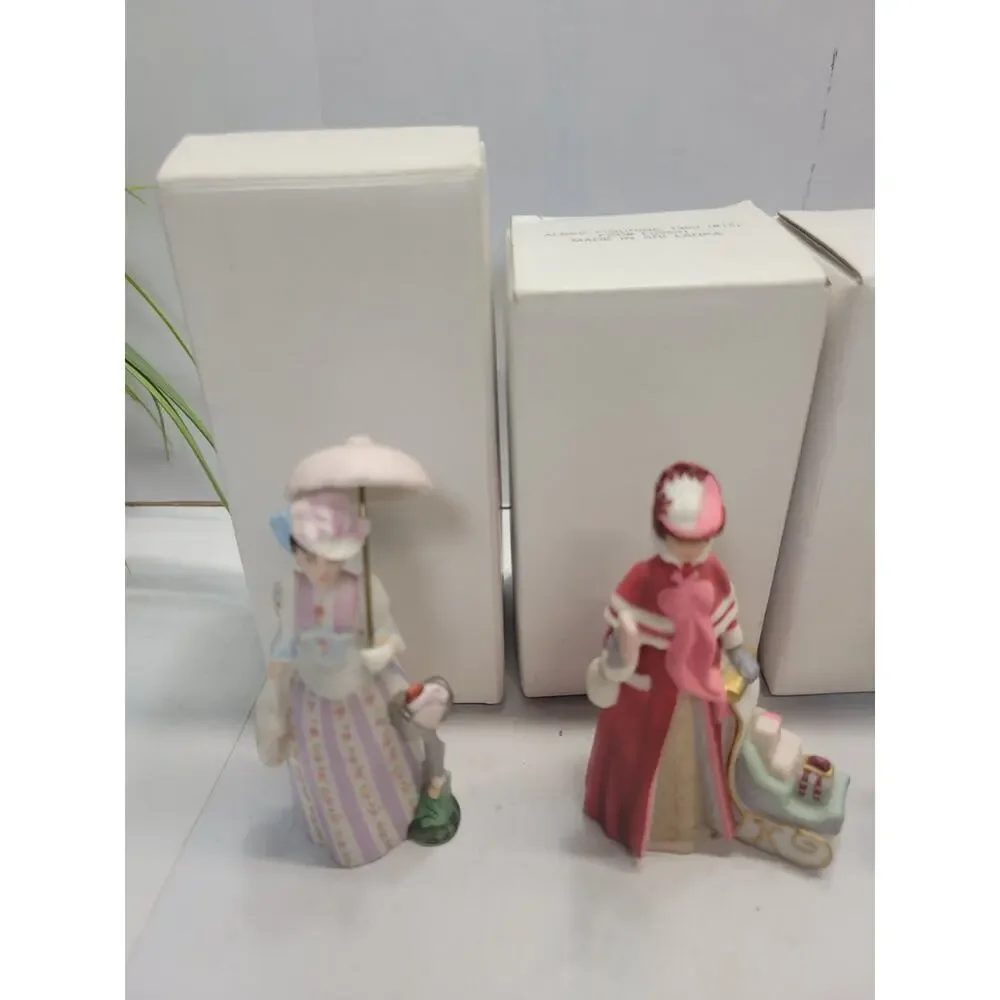 Avon Mrs Albee Miniature Figurines Lot 1988 1989 1990 1993 Presidents Club Box